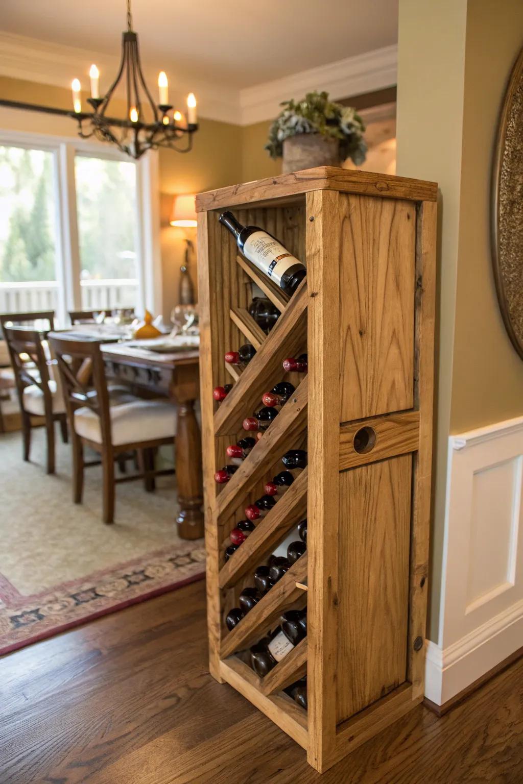 Store your collection in a stylish handmade wine rack.