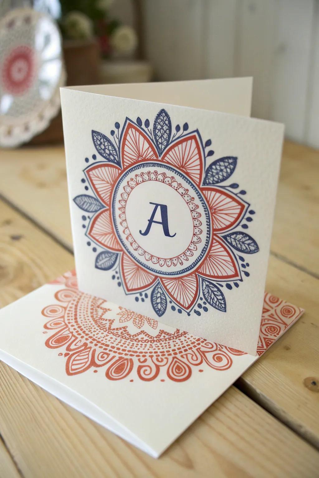 Monogram Magic: Elevate your birthday greetings with personalized Zentangle artistry!
