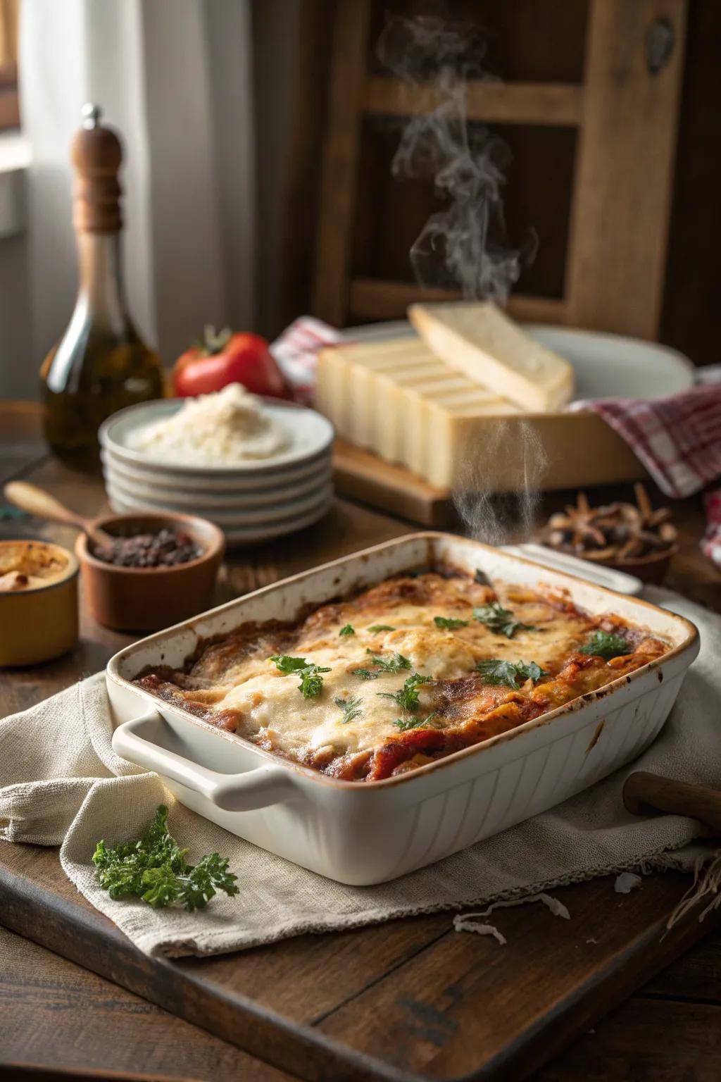 Cook up love with a porcelain baking dish.