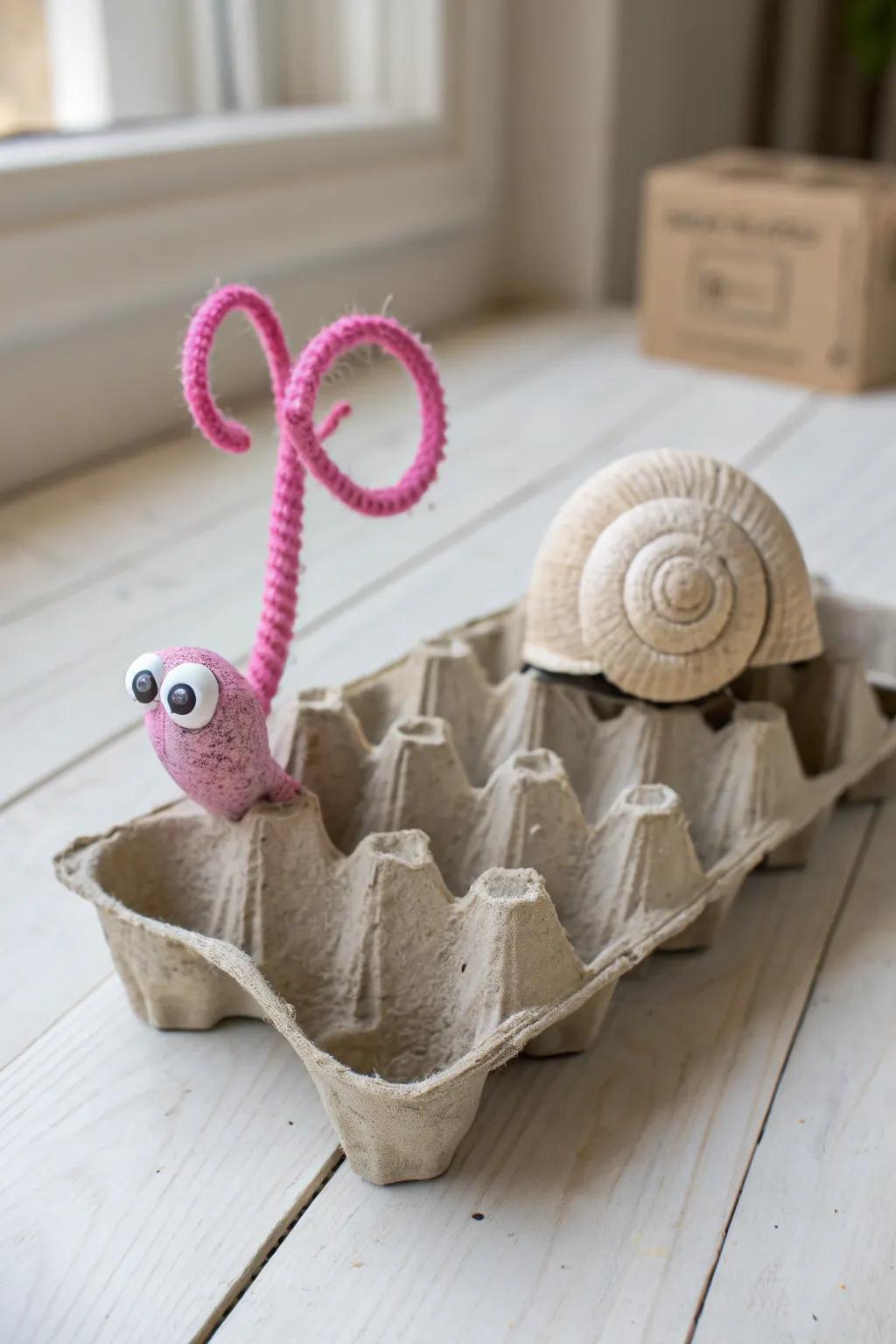 Crafting joy with this charming snail - simple, fun, and full of character!