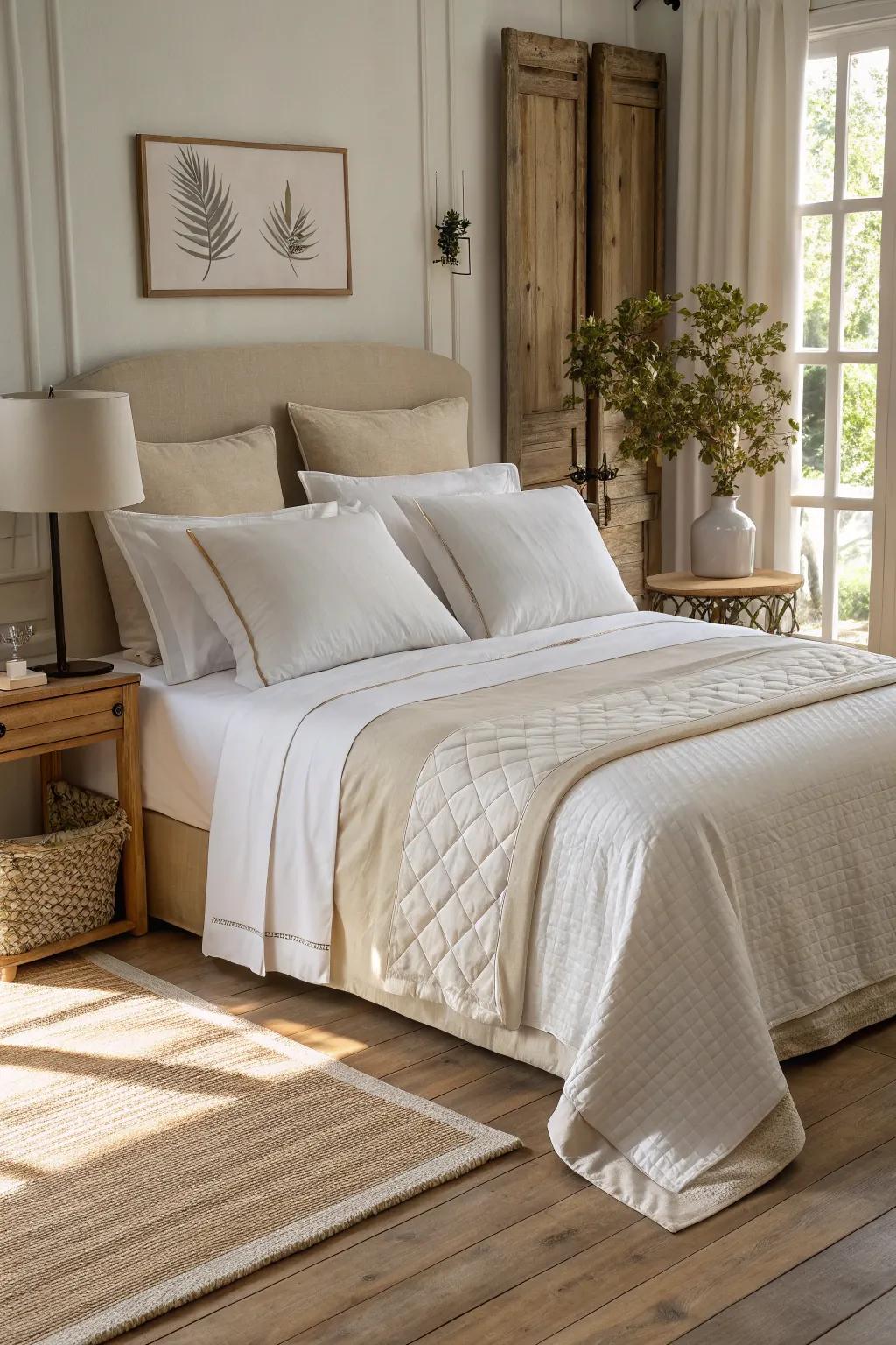 Indulge in comfort with luxurious bedding.