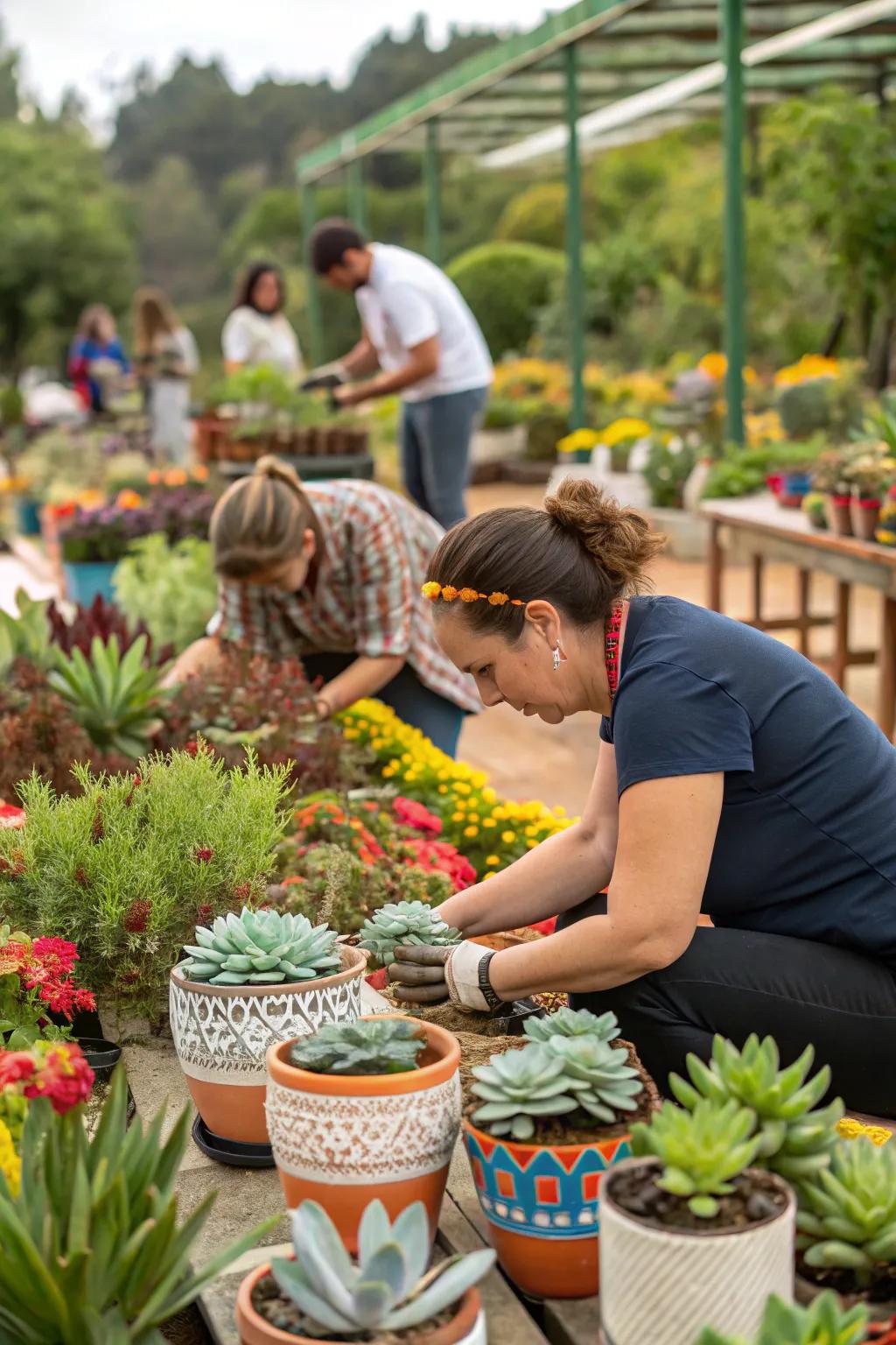 A garden workshop offers a hands-on experience for plant enthusiasts.