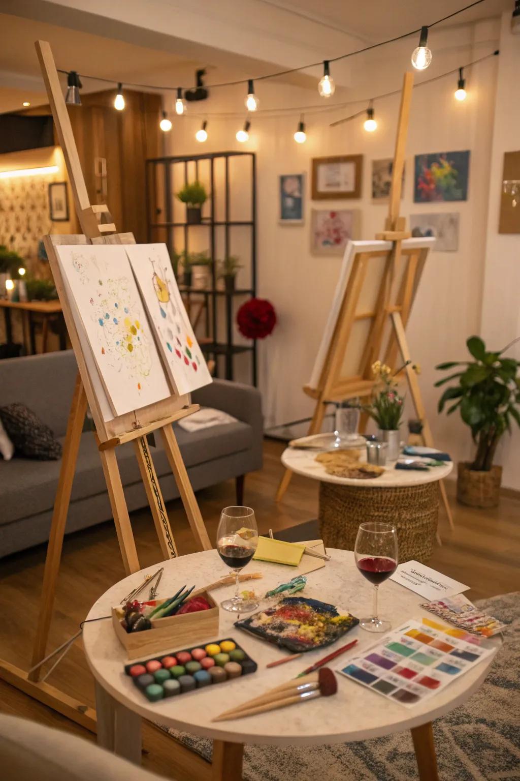 Unleash creativity with an art and wine gathering.