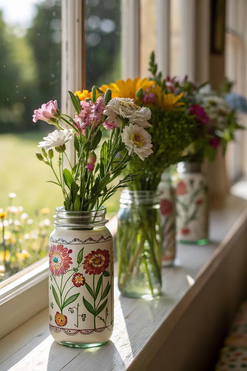 Nature-inspired jars perfect for spring decor.