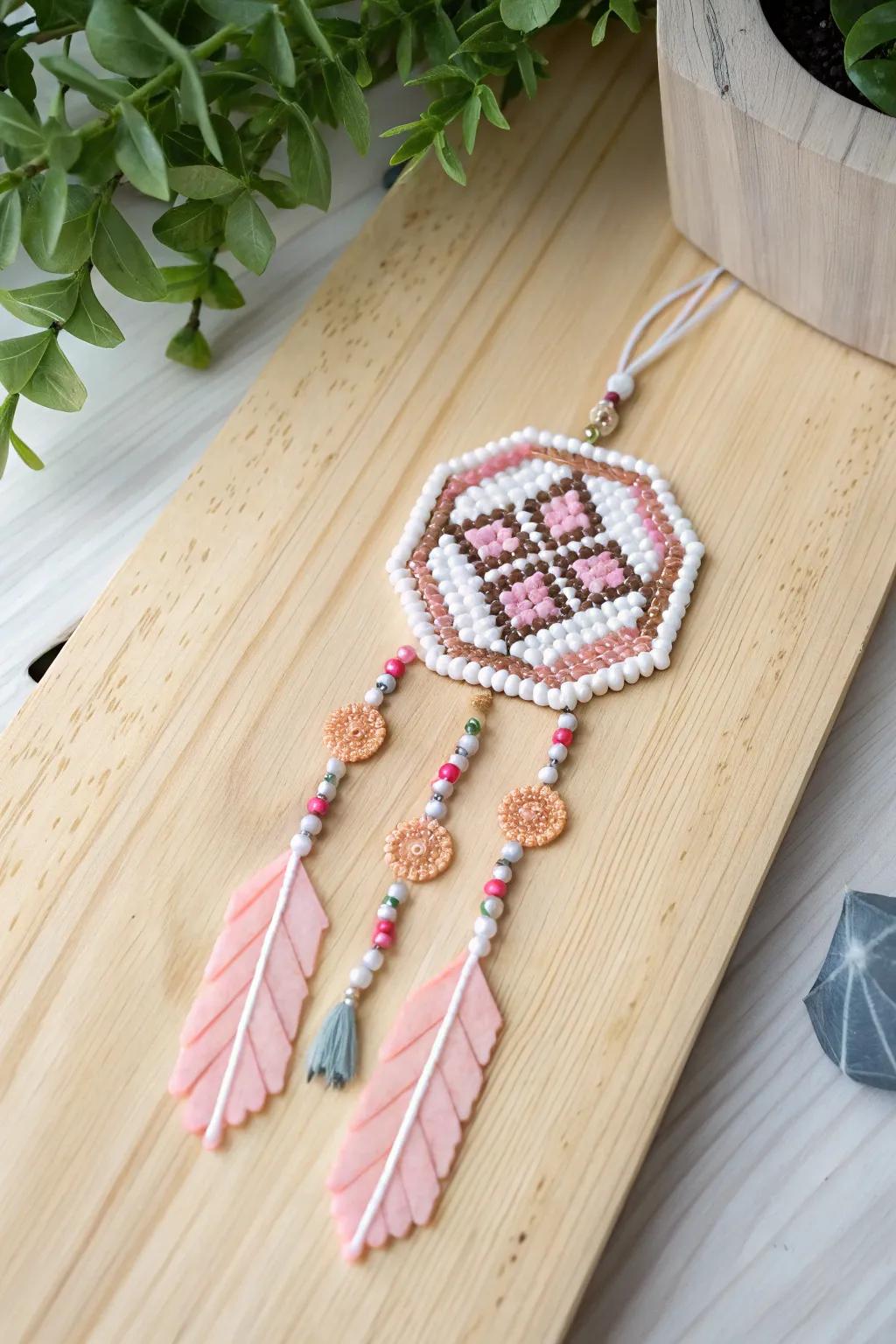 Craft your favorite anime emblems with Perler beads for a chic, minimalist touch to your decor!