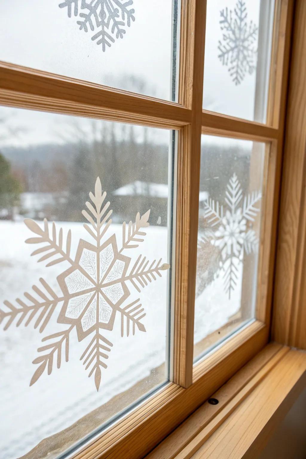 Transform your space with seasonal window art: a beautiful blend of simplicity and creativity.
