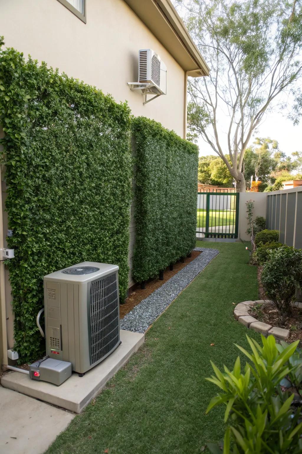 Conceal unsightly areas with the elegance of artificial hedge walls.