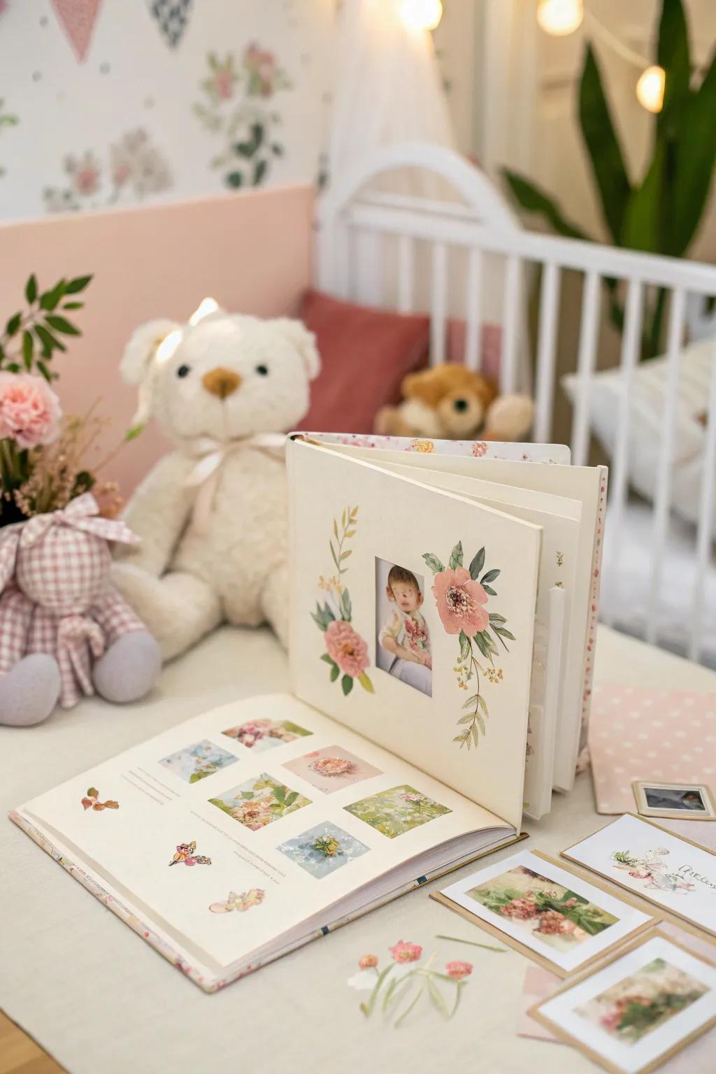 Keepsake memory books help preserve precious memories of a baby's early years.