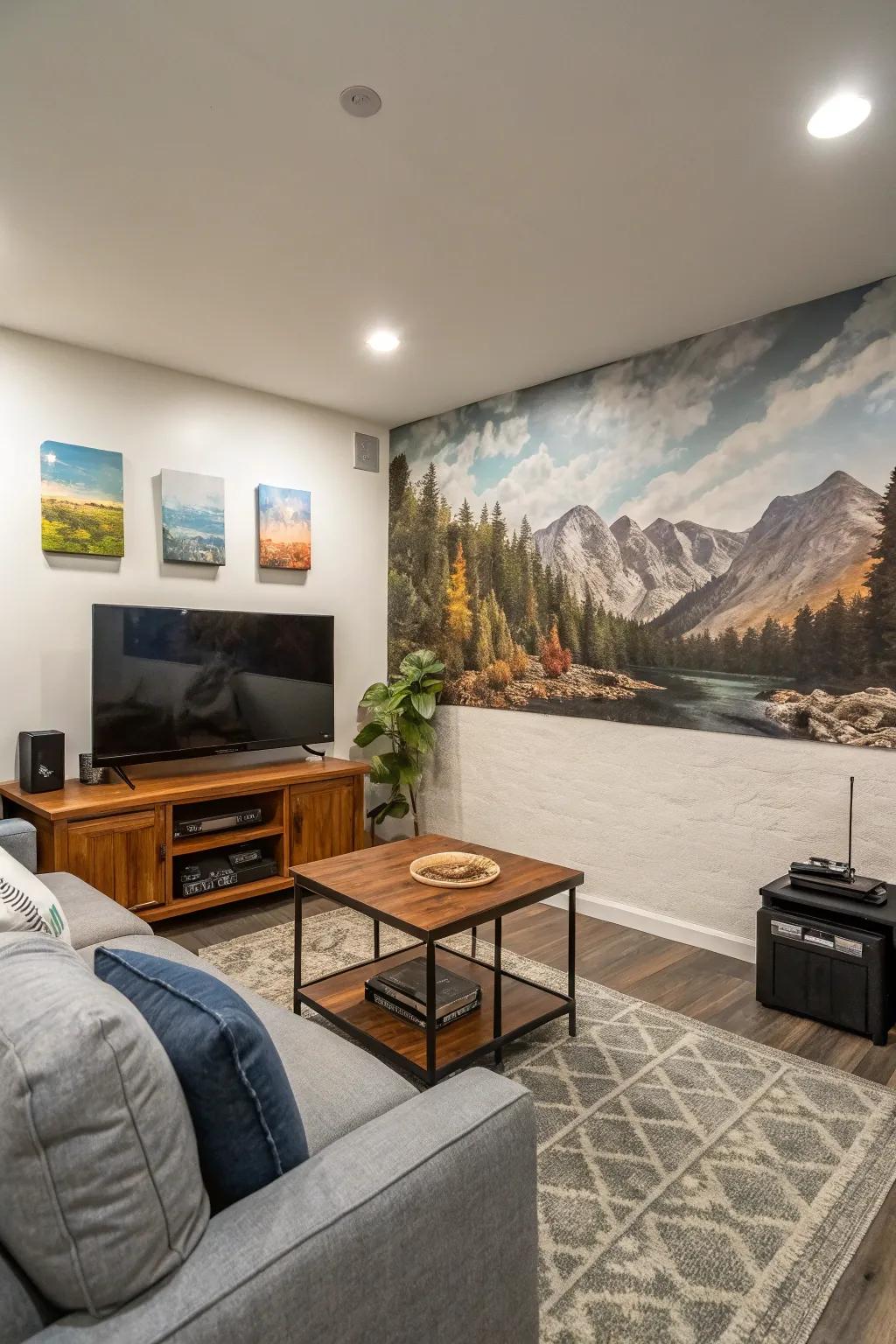 Scenic wall art personalizes your bachelor pad with your unique style