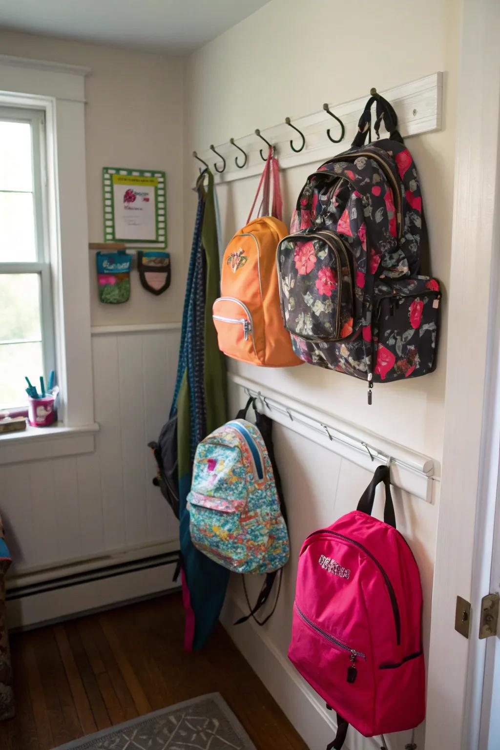 Over-the-door hooks are perfect for maximizing small spaces.