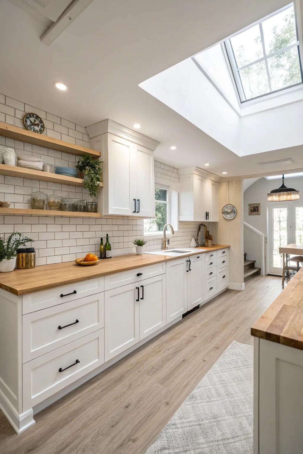 Light colors can make a basement kitchen feel open and bright.