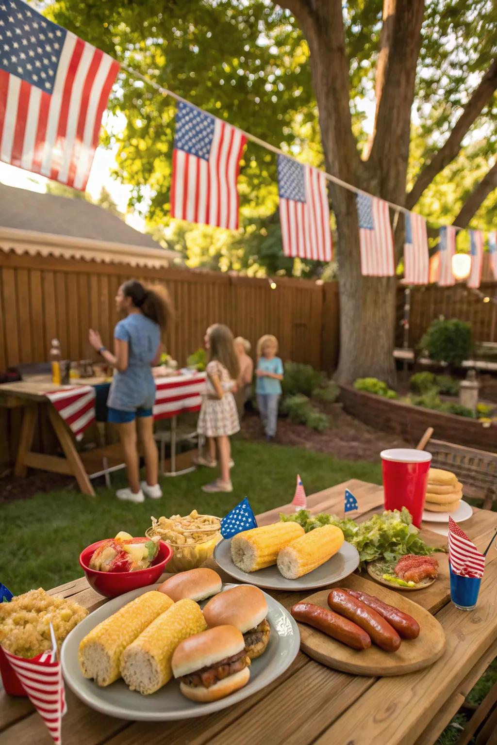 Embrace the red, white, and blue with an Americana BBQ.