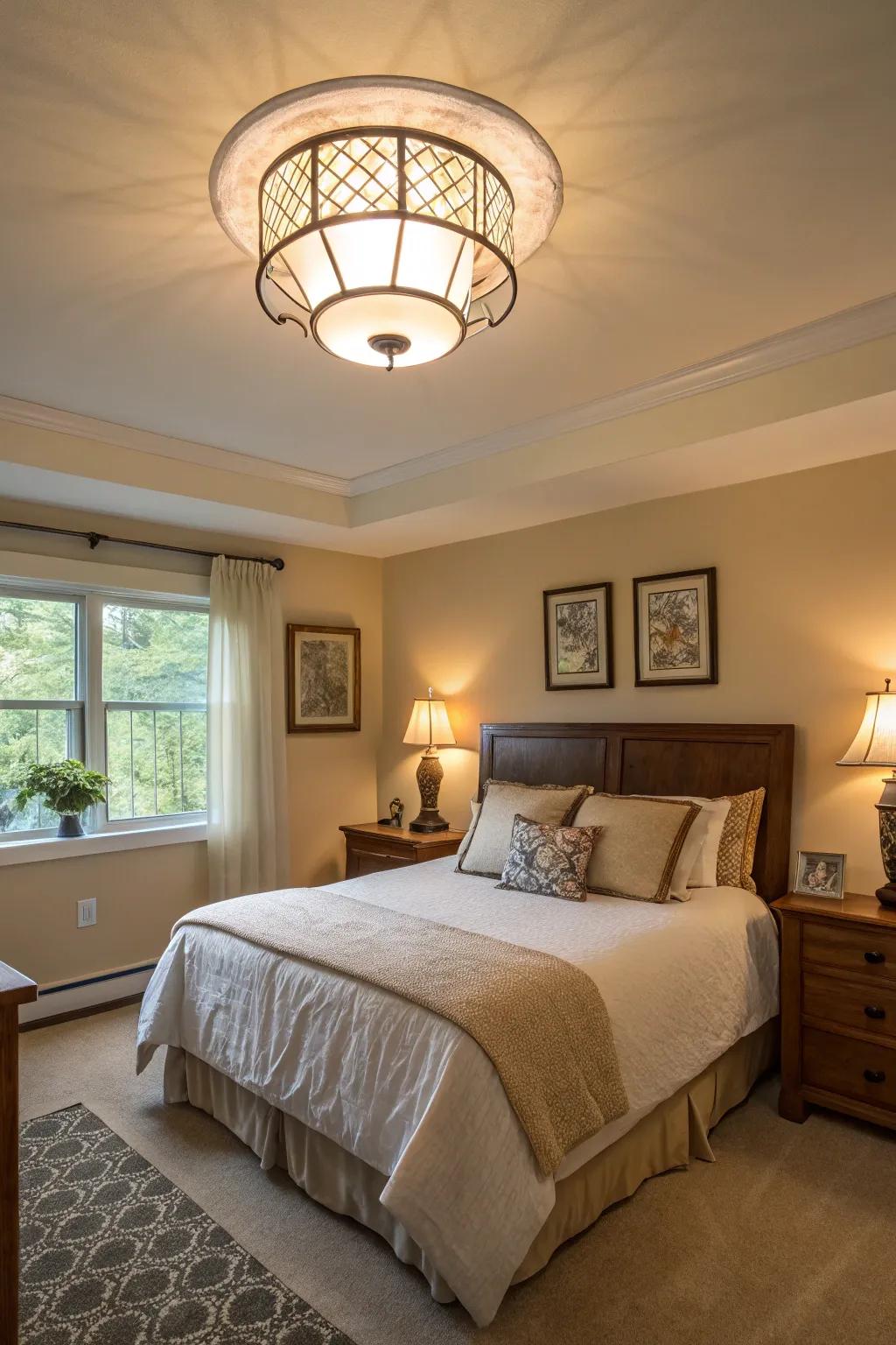 Flush mounts are perfect for bedrooms with low ceilings.