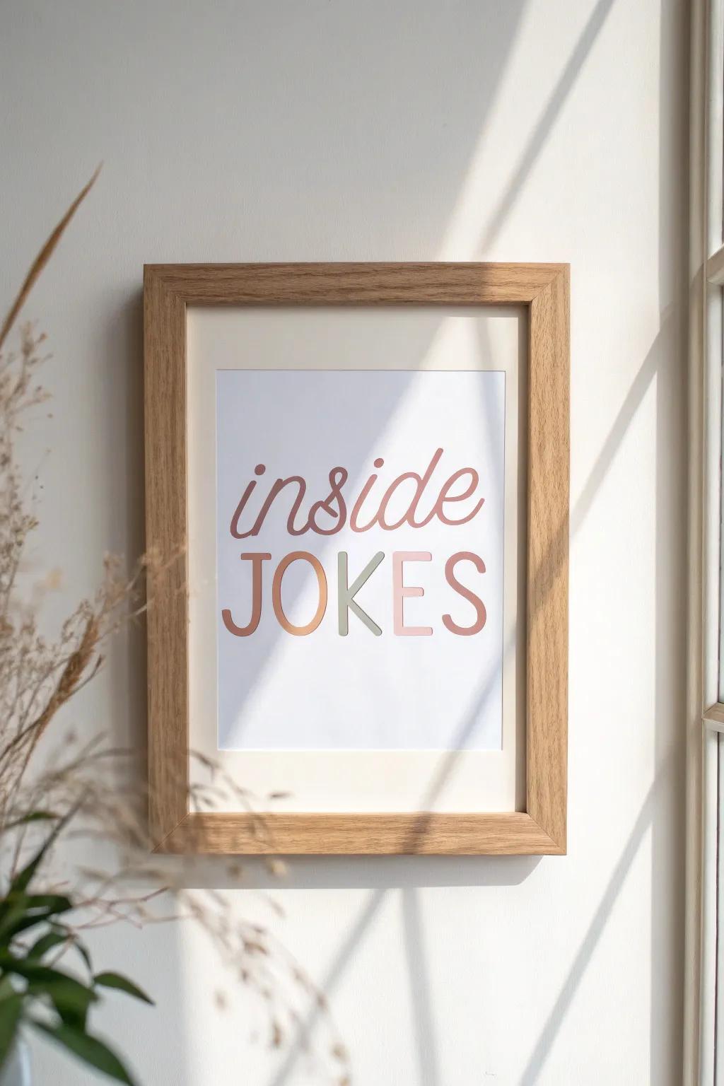 Capture laughter and love with every glance at this inside joke masterpiece.