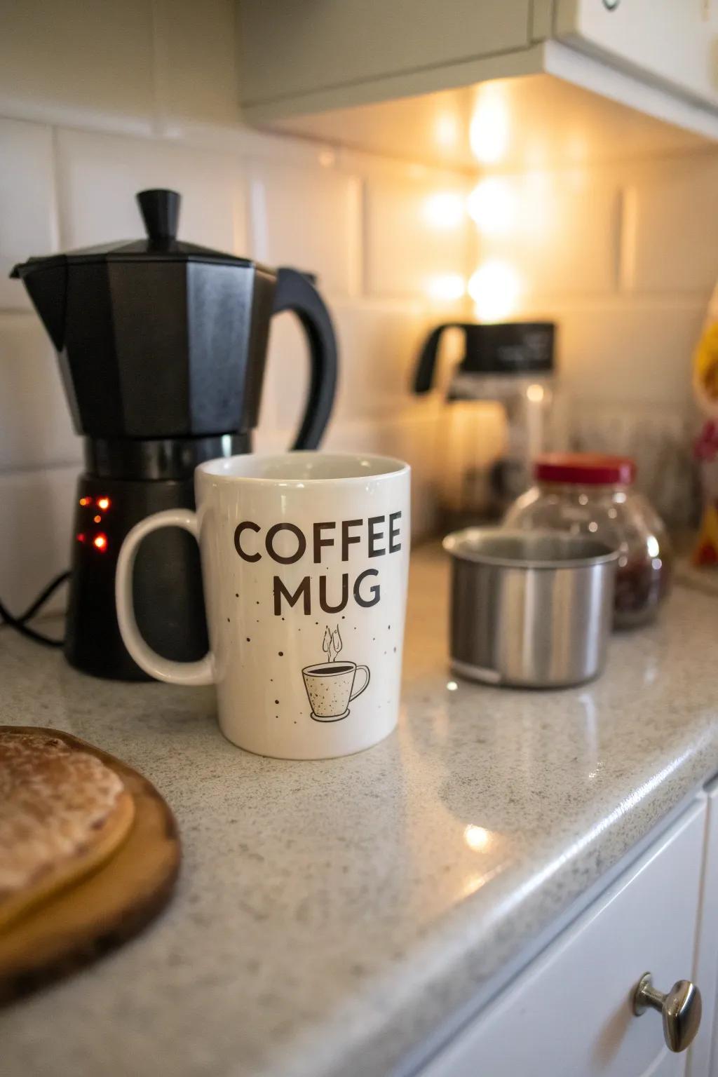 Start the day with a custom coffee mug.