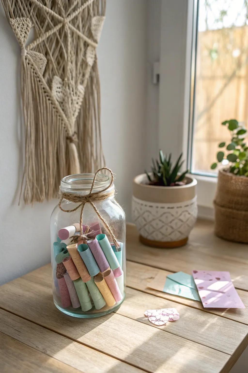 Capture cherished moments with a Memory Jar: a heartfelt gift for mom filled with love and appreciation.