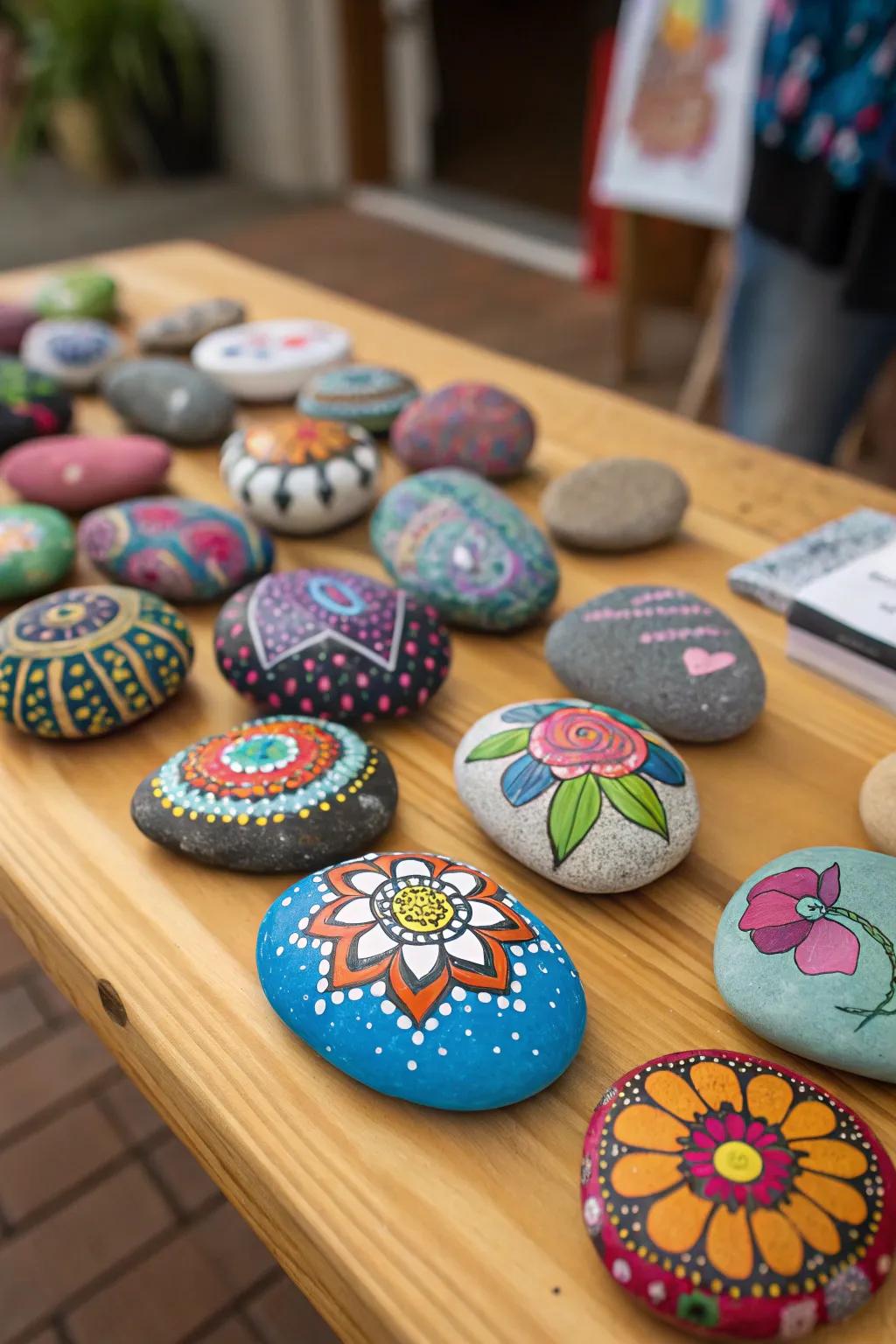 Turn simple stones into colorful treasures with painted rocks.