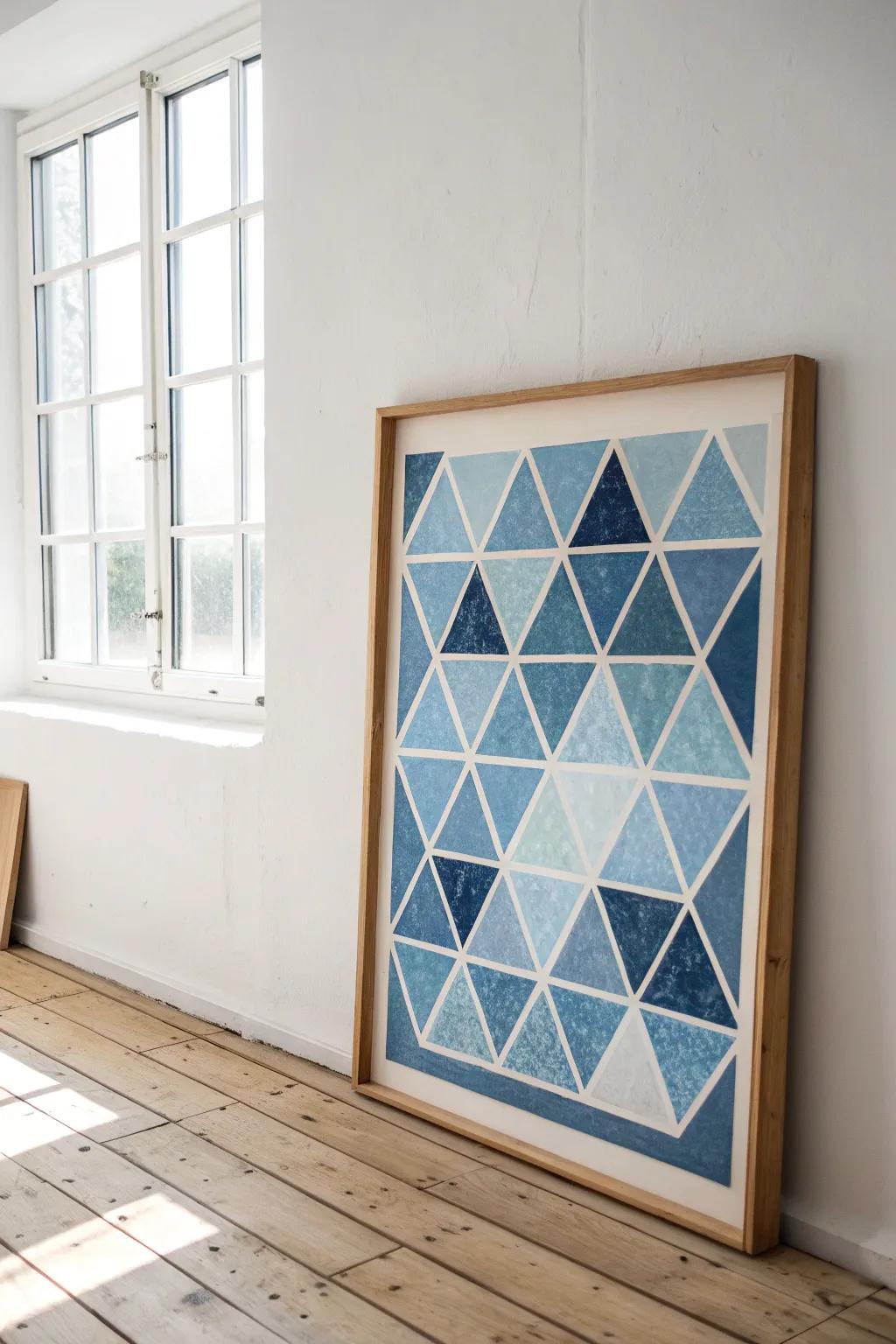 Elevate your space with the timeless elegance of geometric blue patterns.