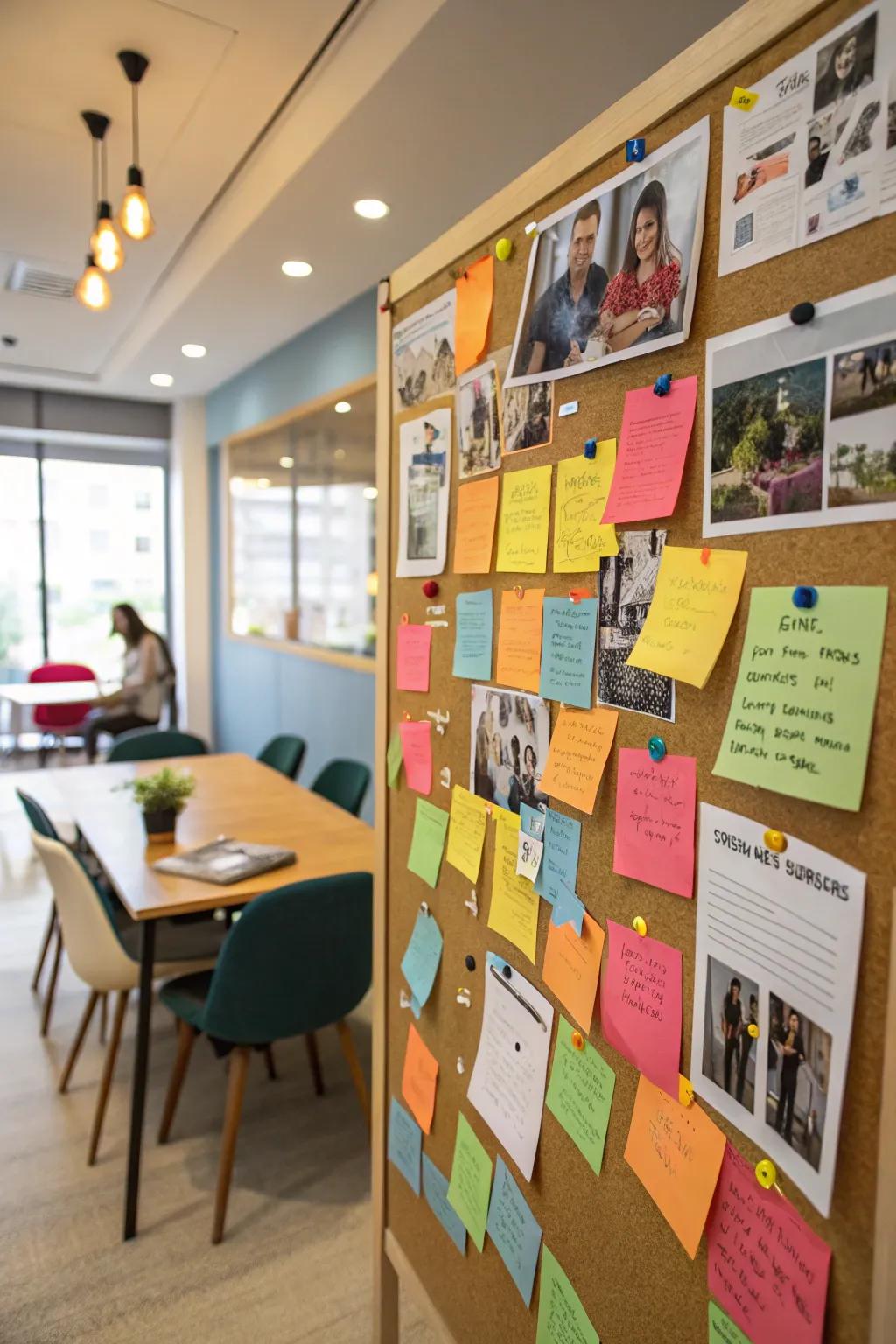 A bulletin board can spark creativity and connection.