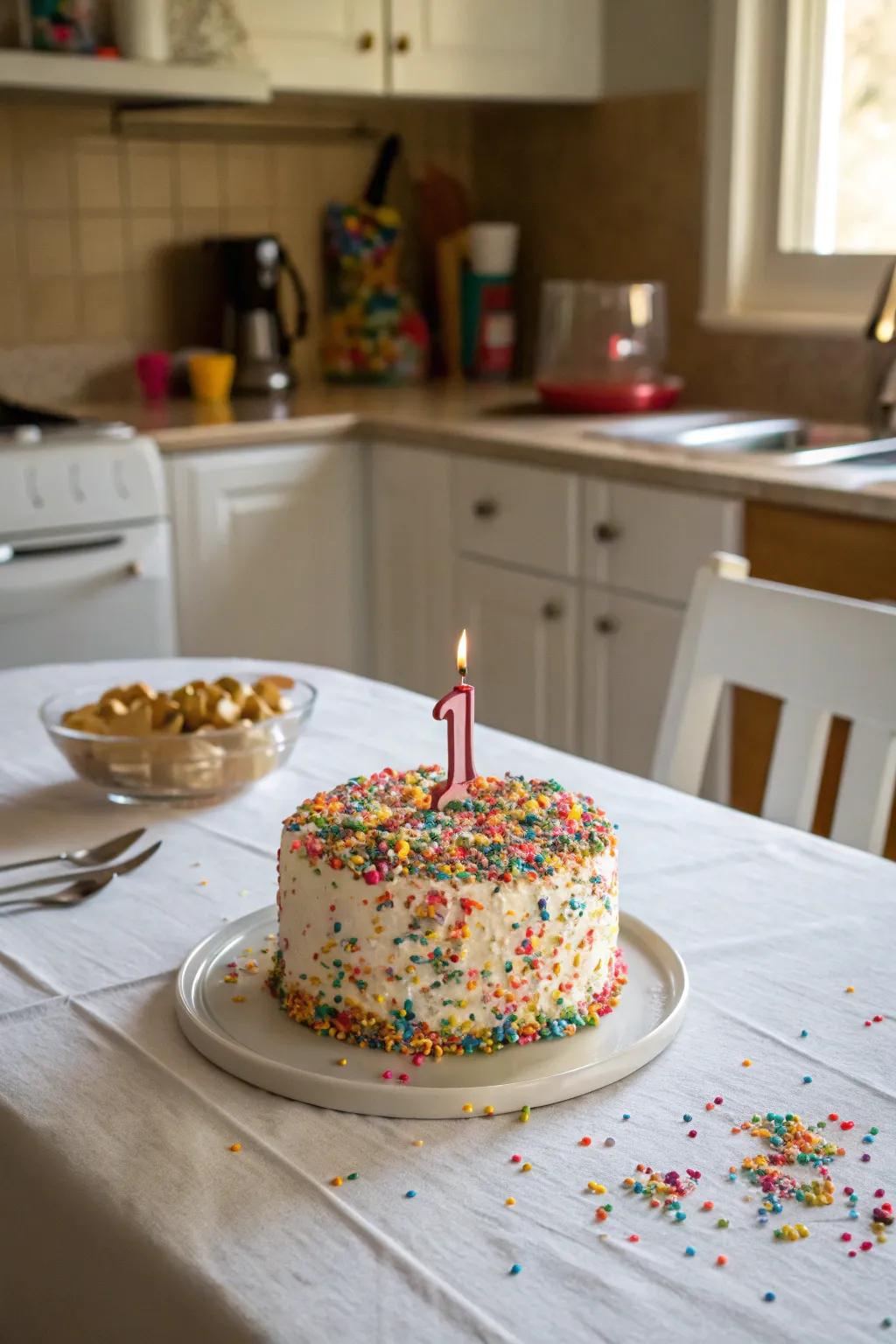 A homemade cake is a sweet and personal touch.