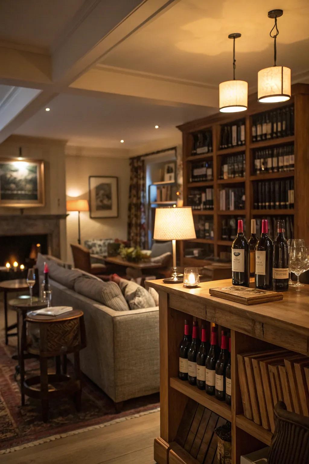 A welcoming wine bar with seating for intimate tastings.