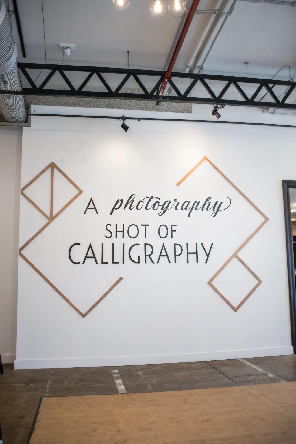 Geometric designs give a modern edge to calligraphy quotes.