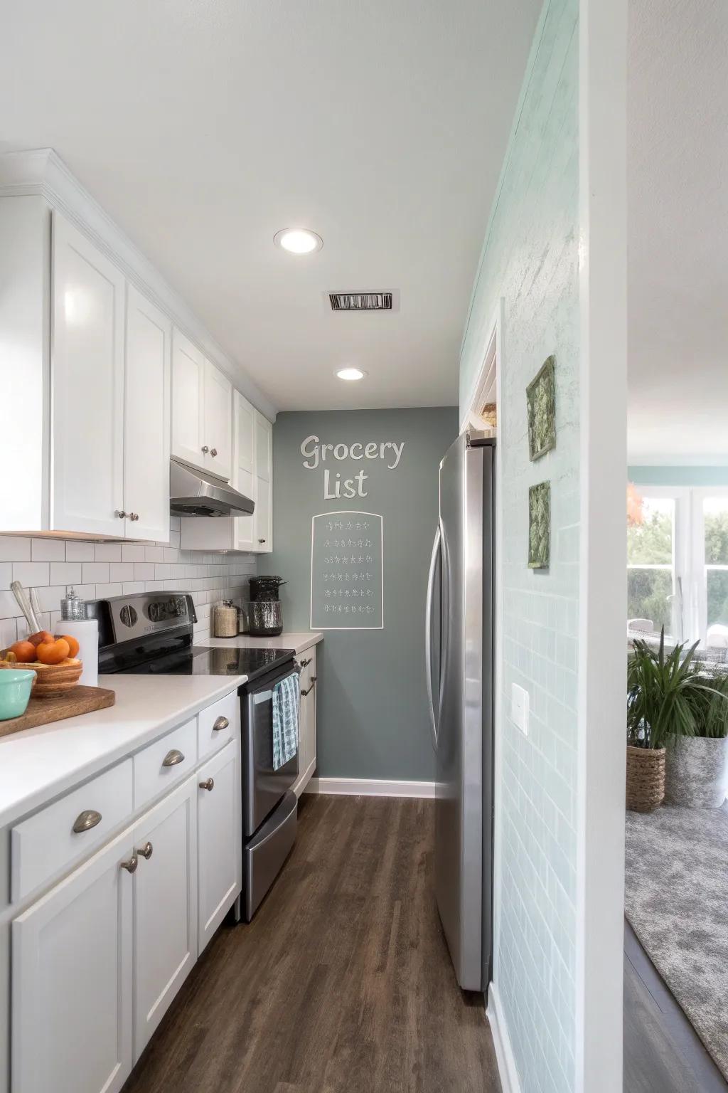 Chalk paint walls in kitchens seamlessly blend style with functionality.