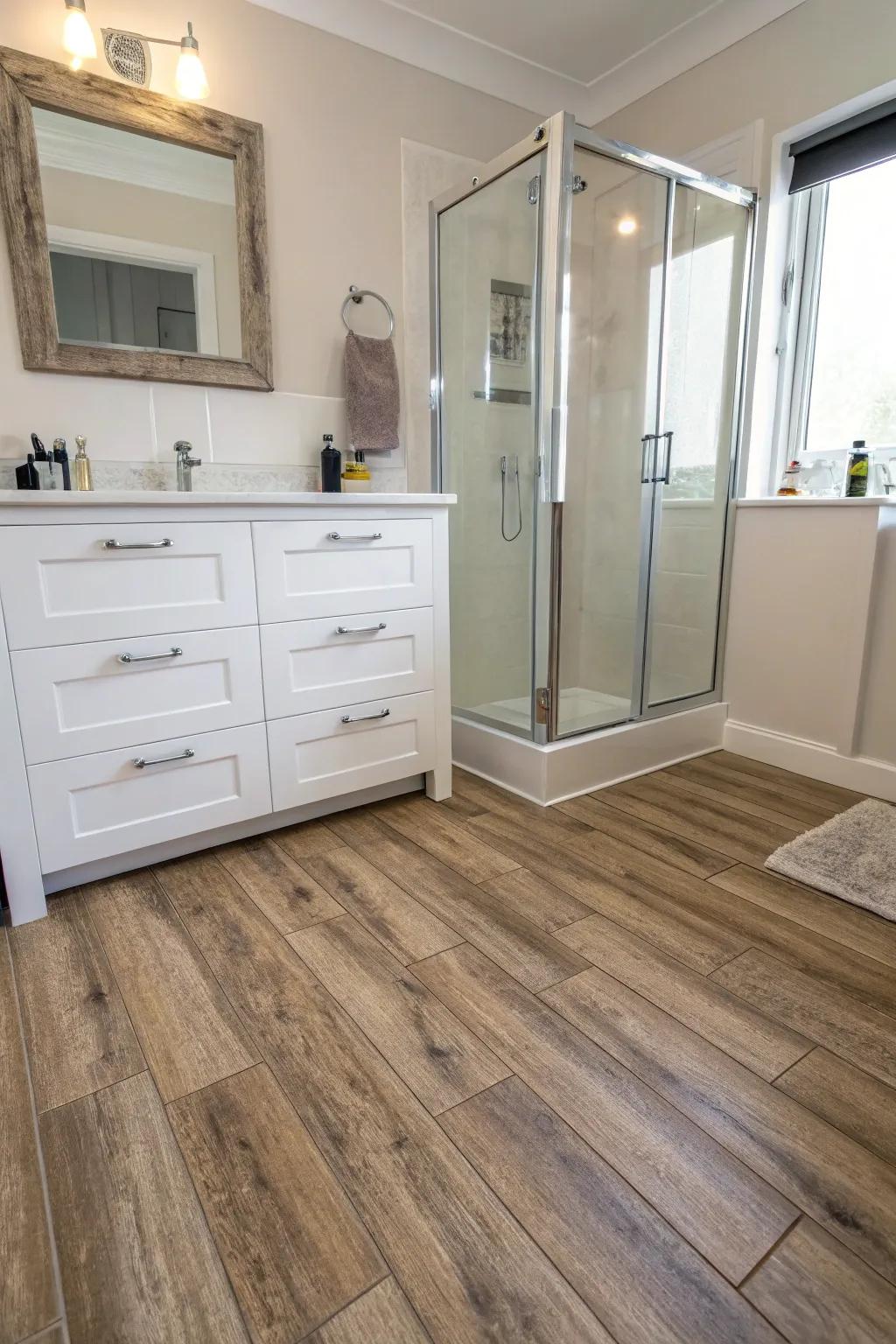 Laminate flooring offers a warm aesthetic with practical benefits.