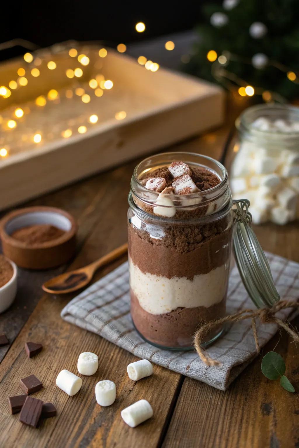 Warm hearts with a homemade hot chocolate mix.