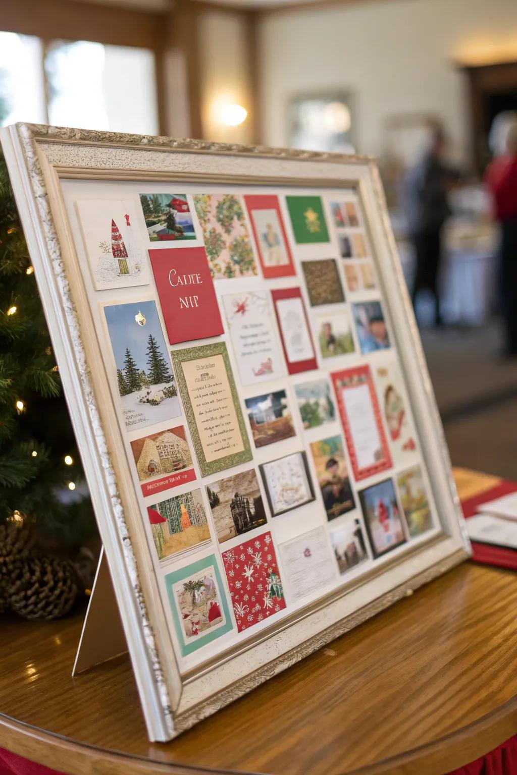 Turn your Christmas cards into a stunning framed artwork.