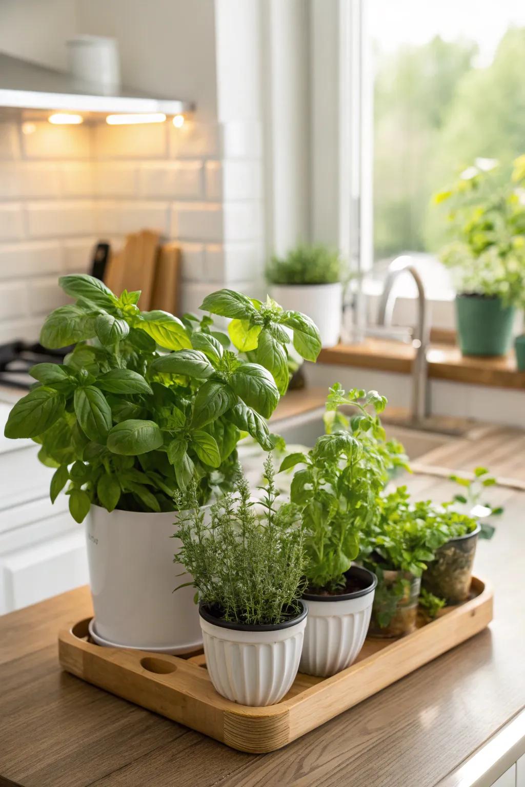 An indoor herb garden brings fresh flavors to your kitchen year-round.