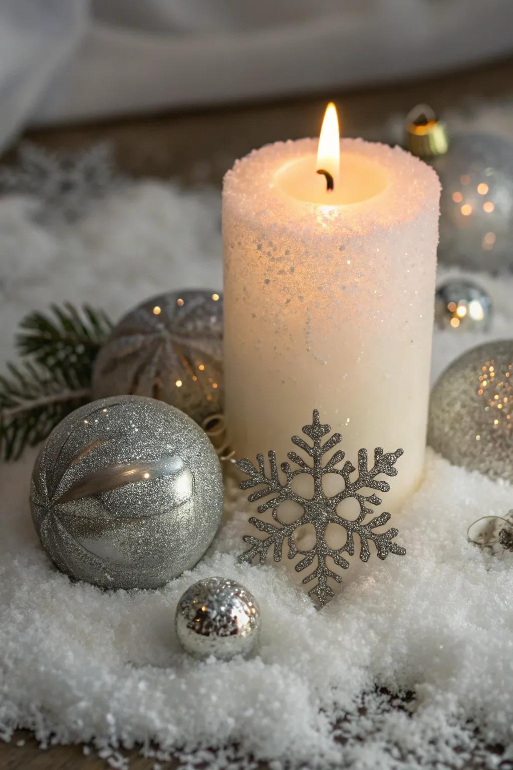 Transform your table into a frosty wonderland with this elegant centerpiece.