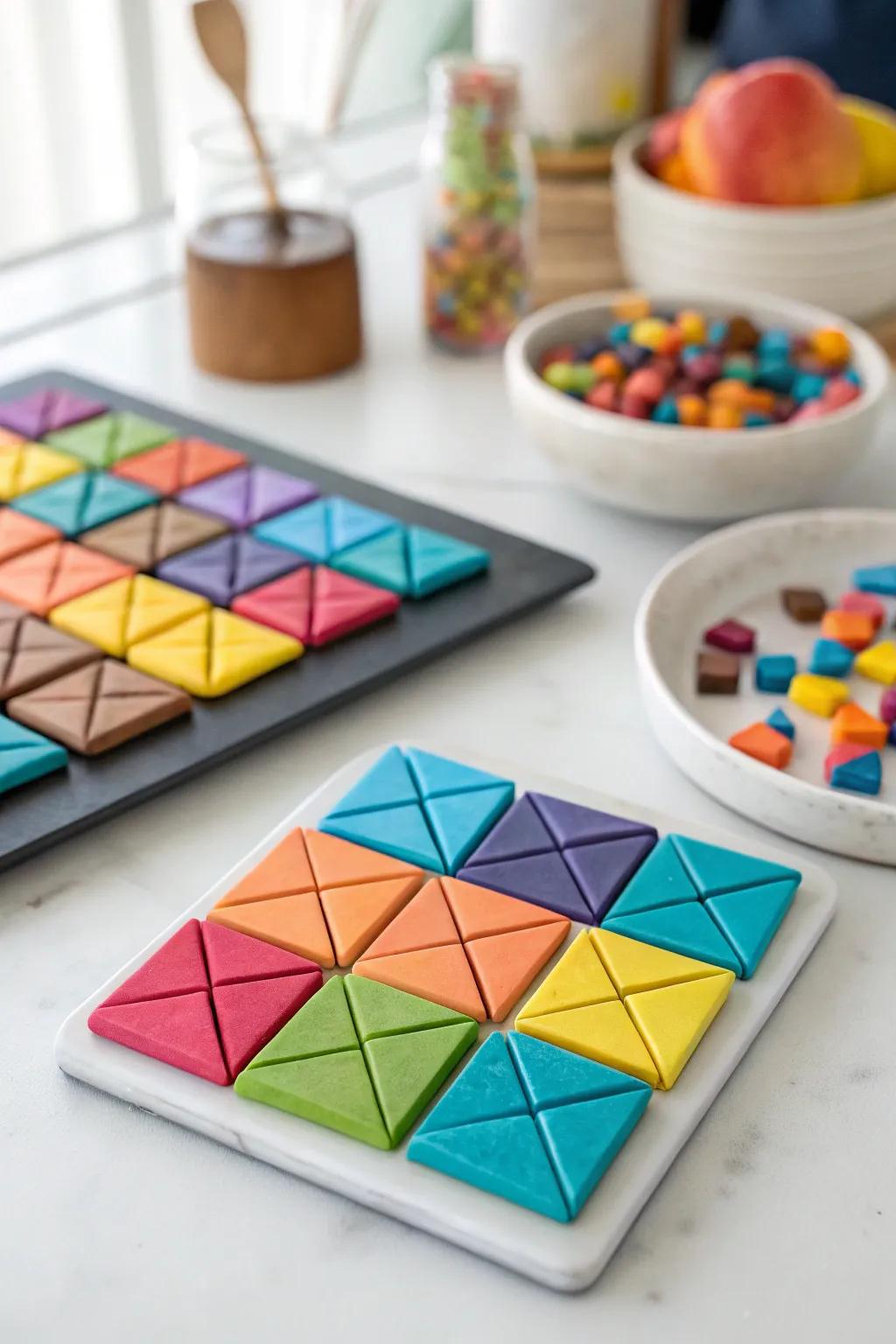 Give your space a modern edge with these geometric-shaped magnets.