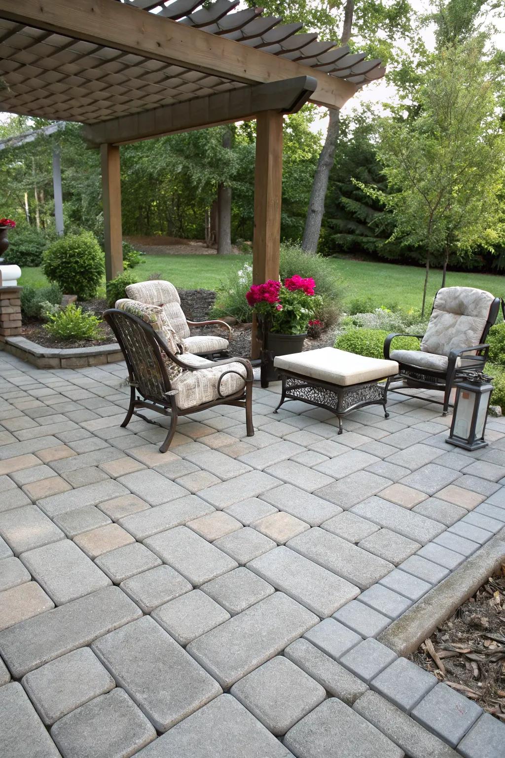 Pavers offer a durable and stylish option for patio coverage.