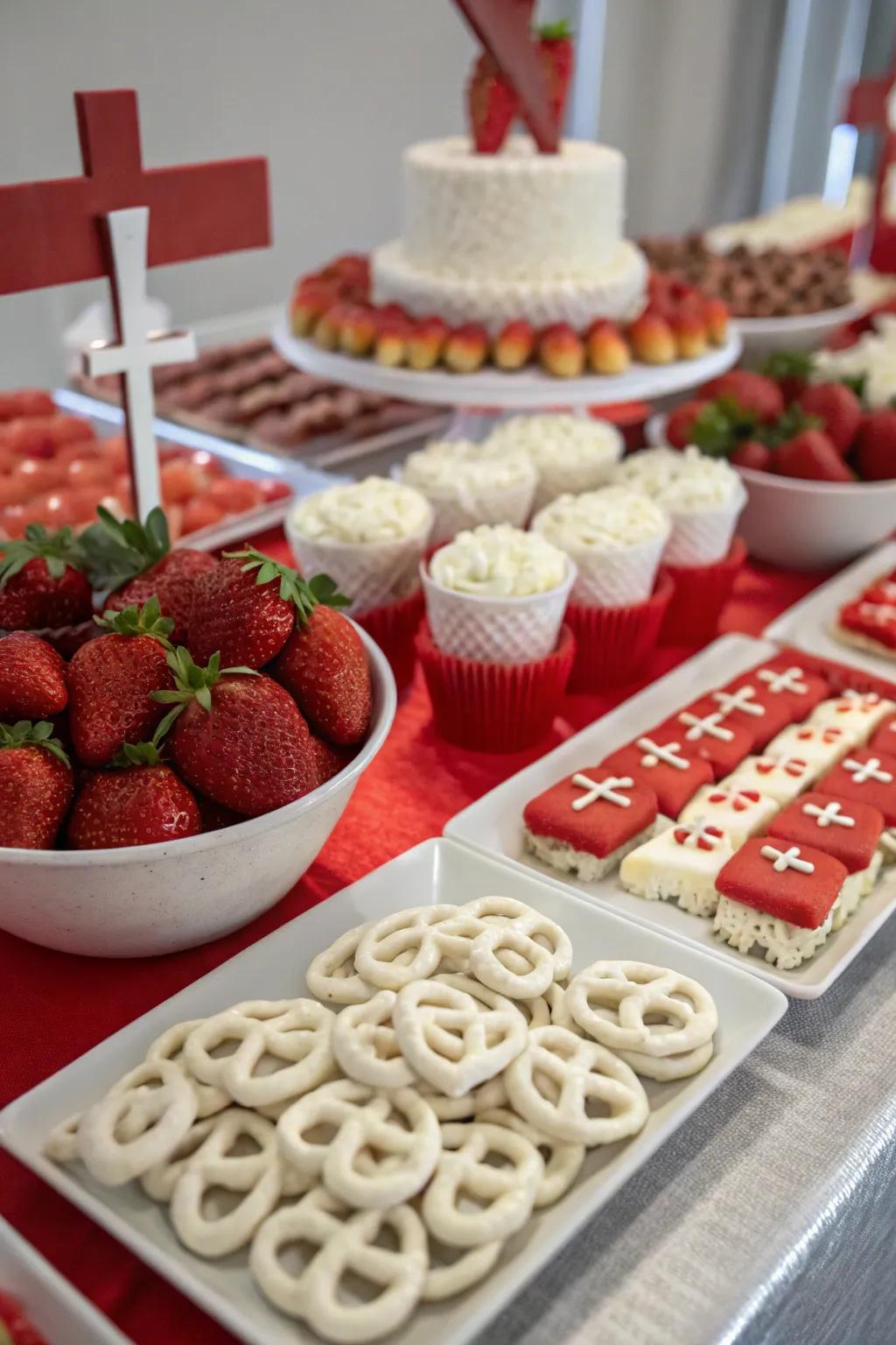 Delightful desserts that tie into the Confirmation theme.