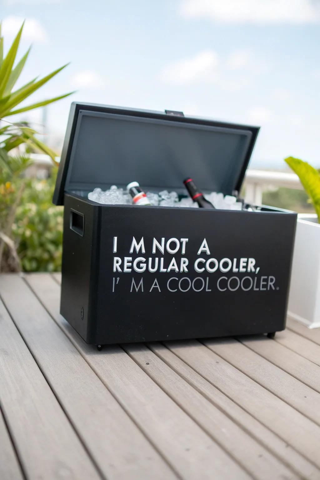 Chill with style and humor: The cooler that breaks the ice!