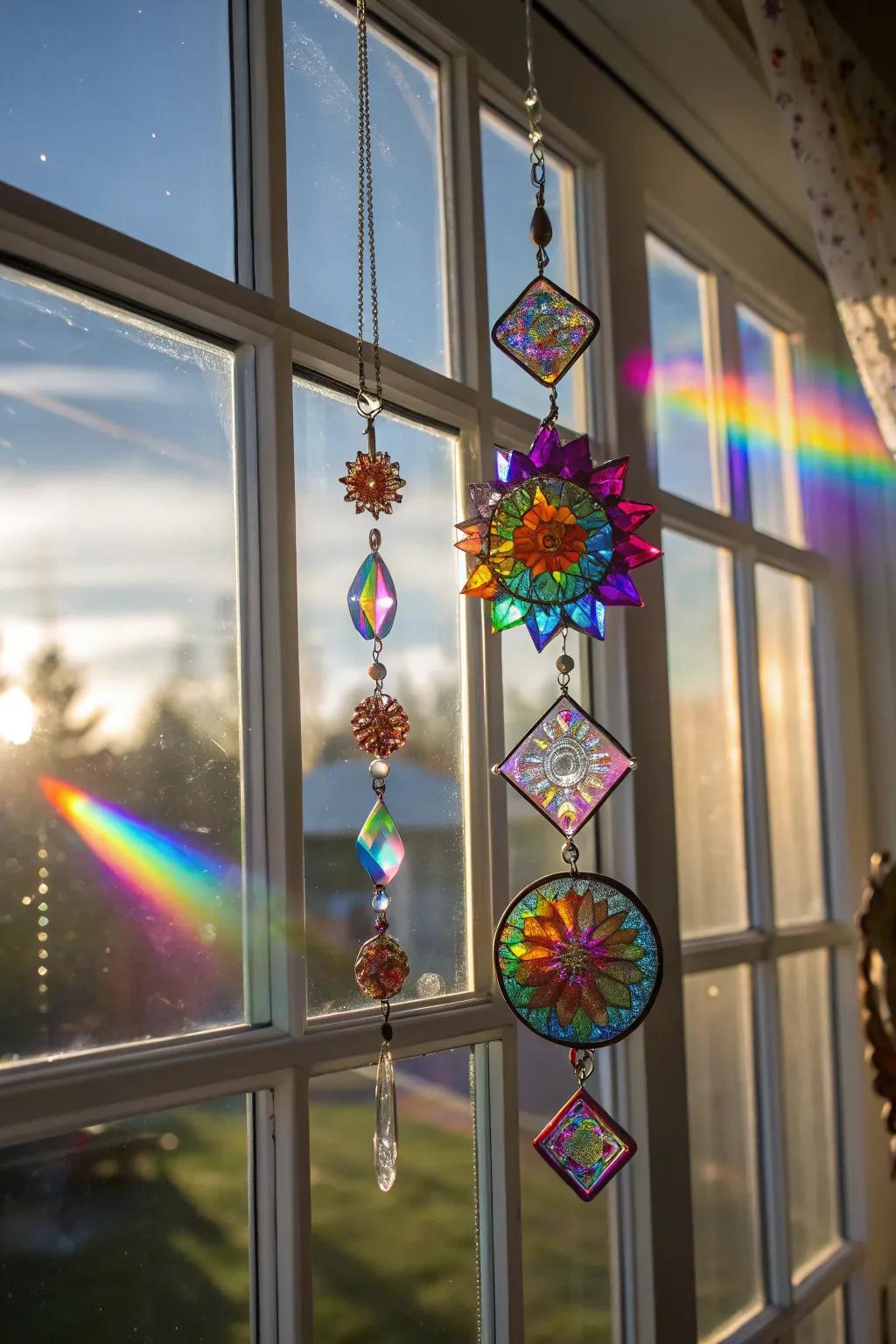 Gluey suncatchers catching the morning light.