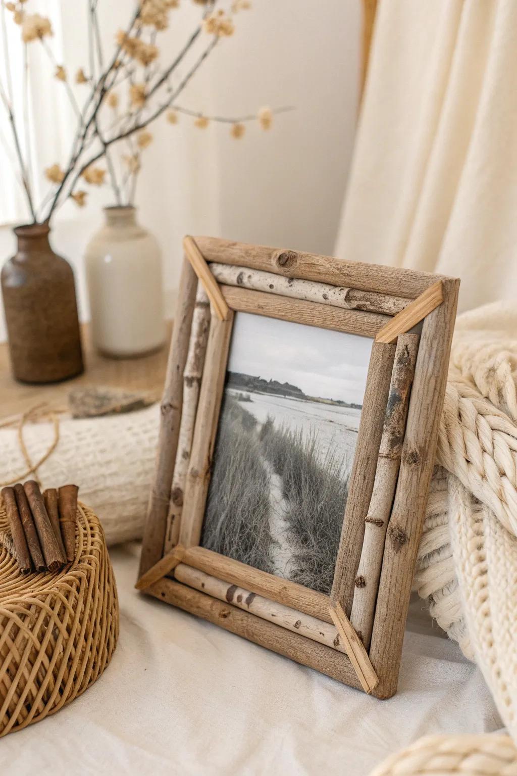 Capture memories with rustic elegance: DIY stick photo frames that blend nature and nostalgia.