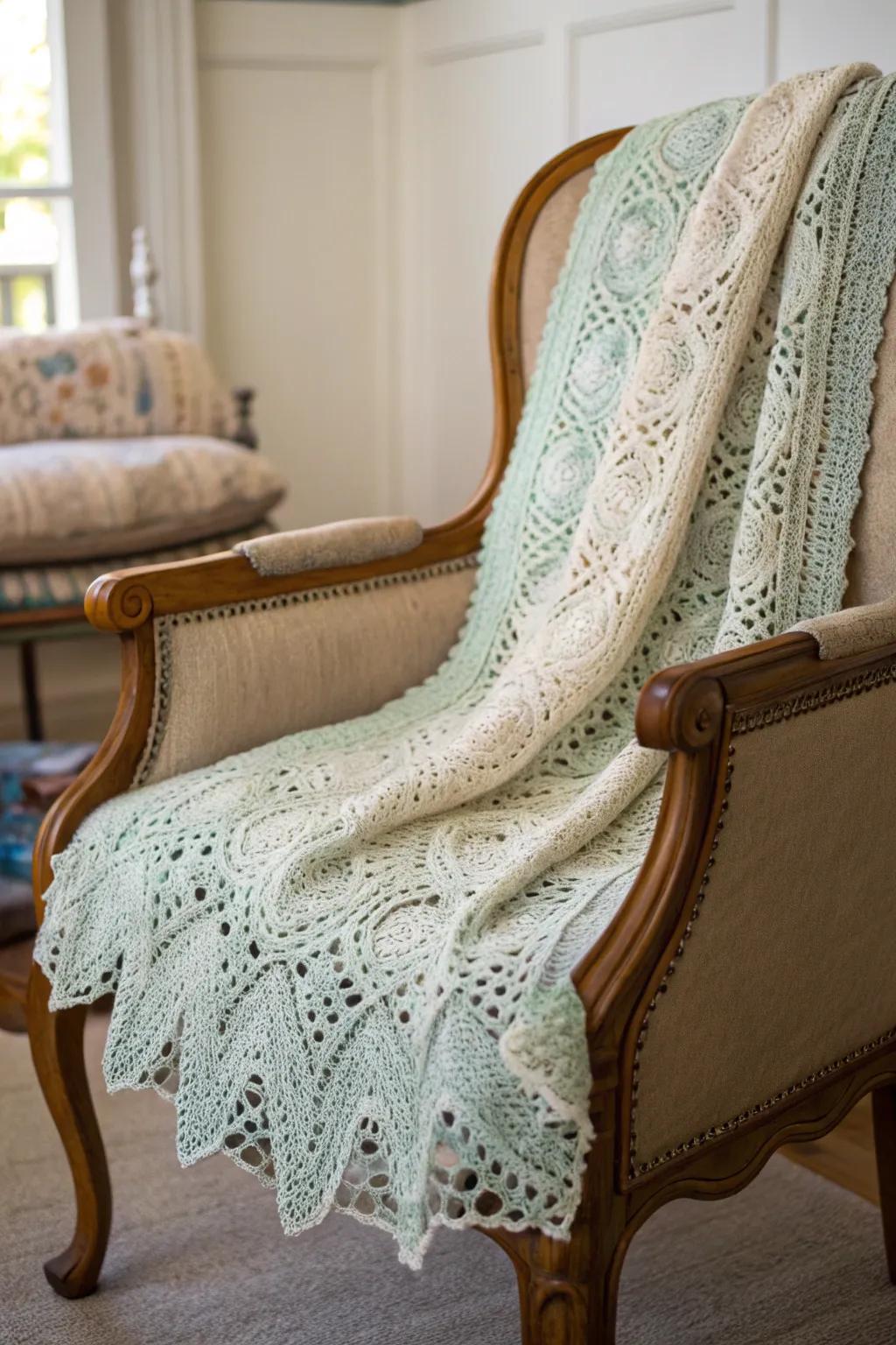 Enhance your decor with a touch of elegance from a lace crochet throw.