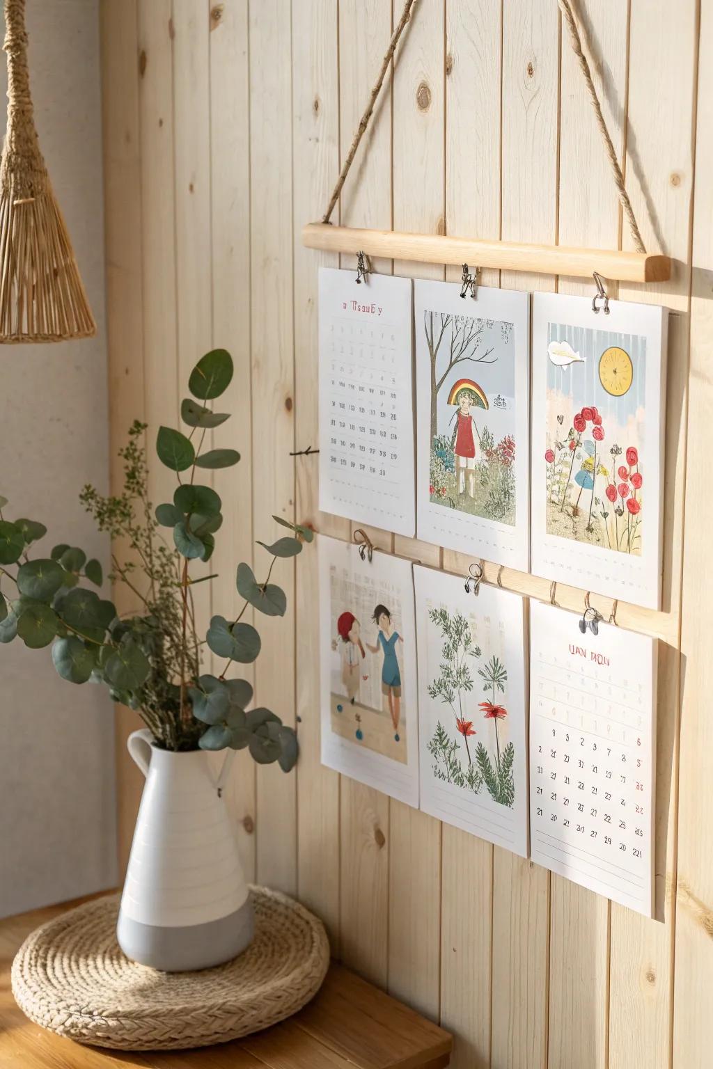 Celebrate creativity every month with a custom calendar showcasing your child's art. A perfect blend of Scandinavian minimalism and bohemian charm!