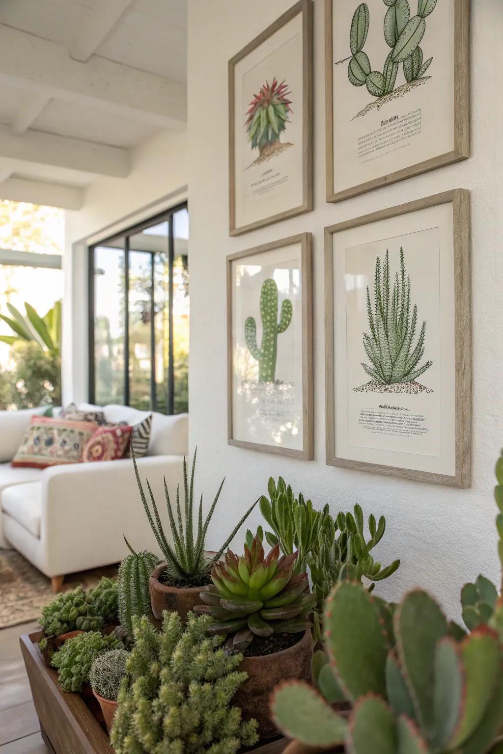 Succulent sketches that bring a touch of greenery and calm to your decor.