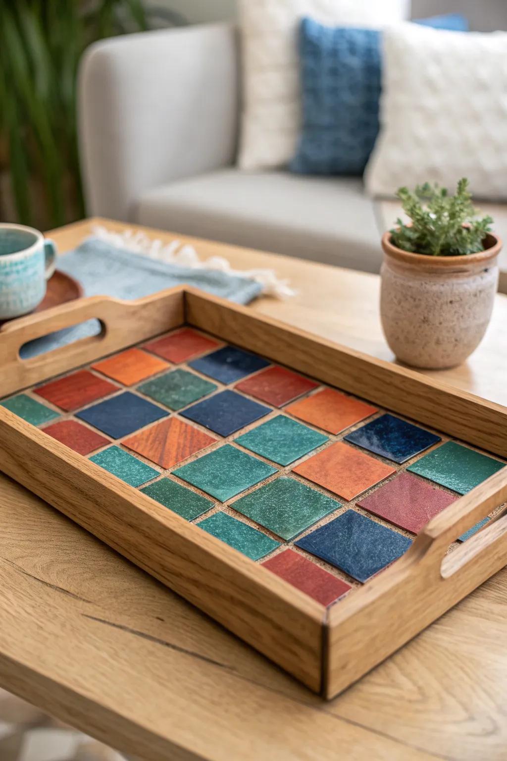 Transform your space with a splash of color: DIY mosaic tray inspiration!