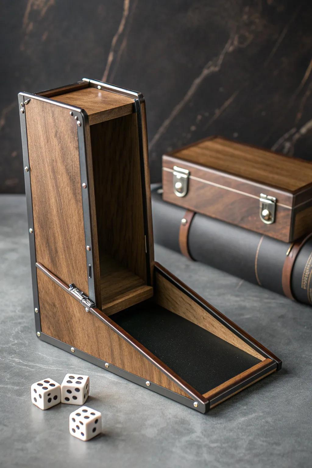 Sleek and Portable: The Ultimate Foldable Dice Tower for Gamers on the Move.