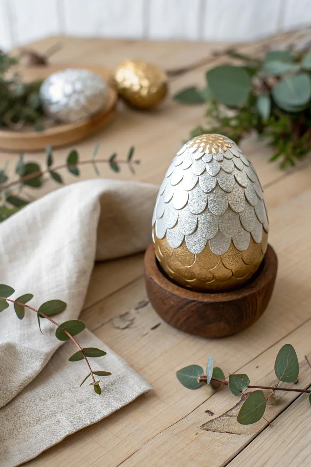 Transform ordinary into extraordinary with this spray-painted dragon egg masterpiece.