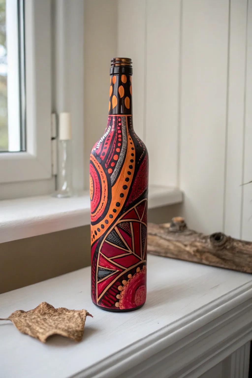 Add a splash of color to your space with a vibrant DIY painted bottle!