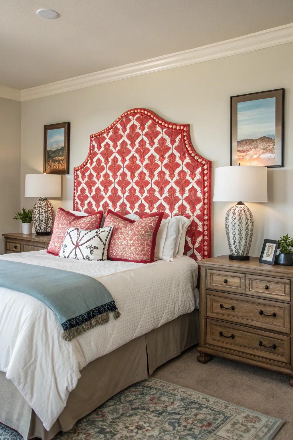 A painted headboard is an easy way to add color and personality.