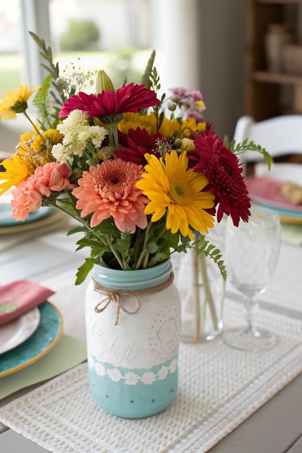 DIY floral arrangements bring life and color to your celebration.