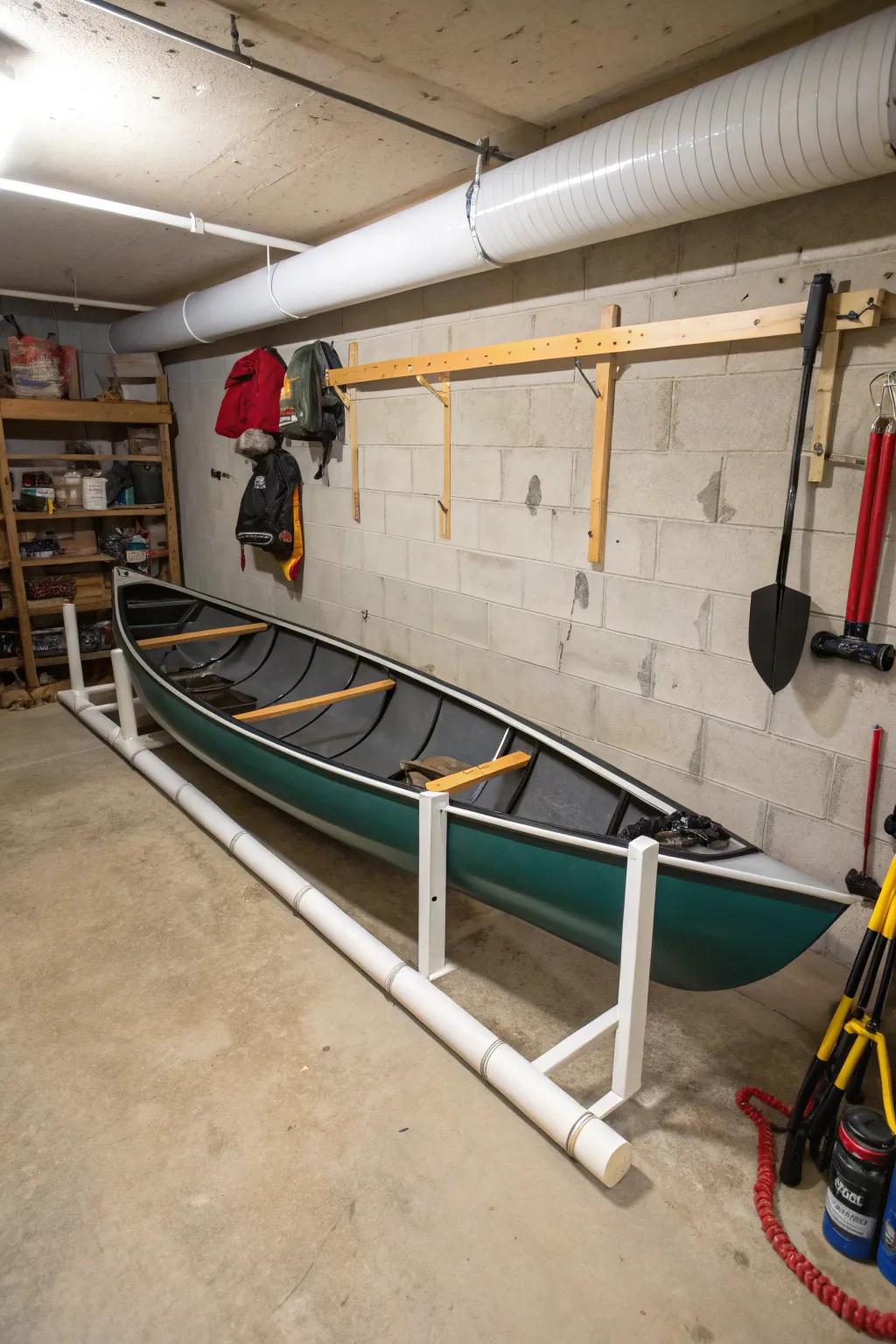 PVC pipe racks offer a lightweight and cost-effective storage solution.