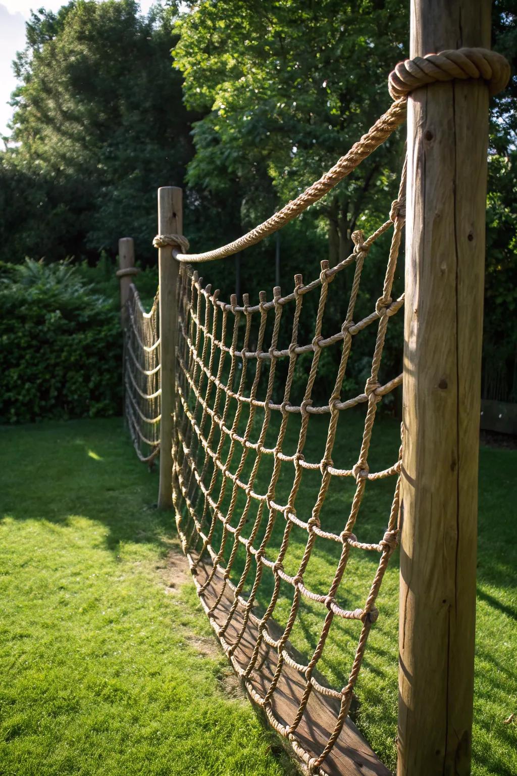 Elevate your backyard fun with this DIY climbing net challenge!