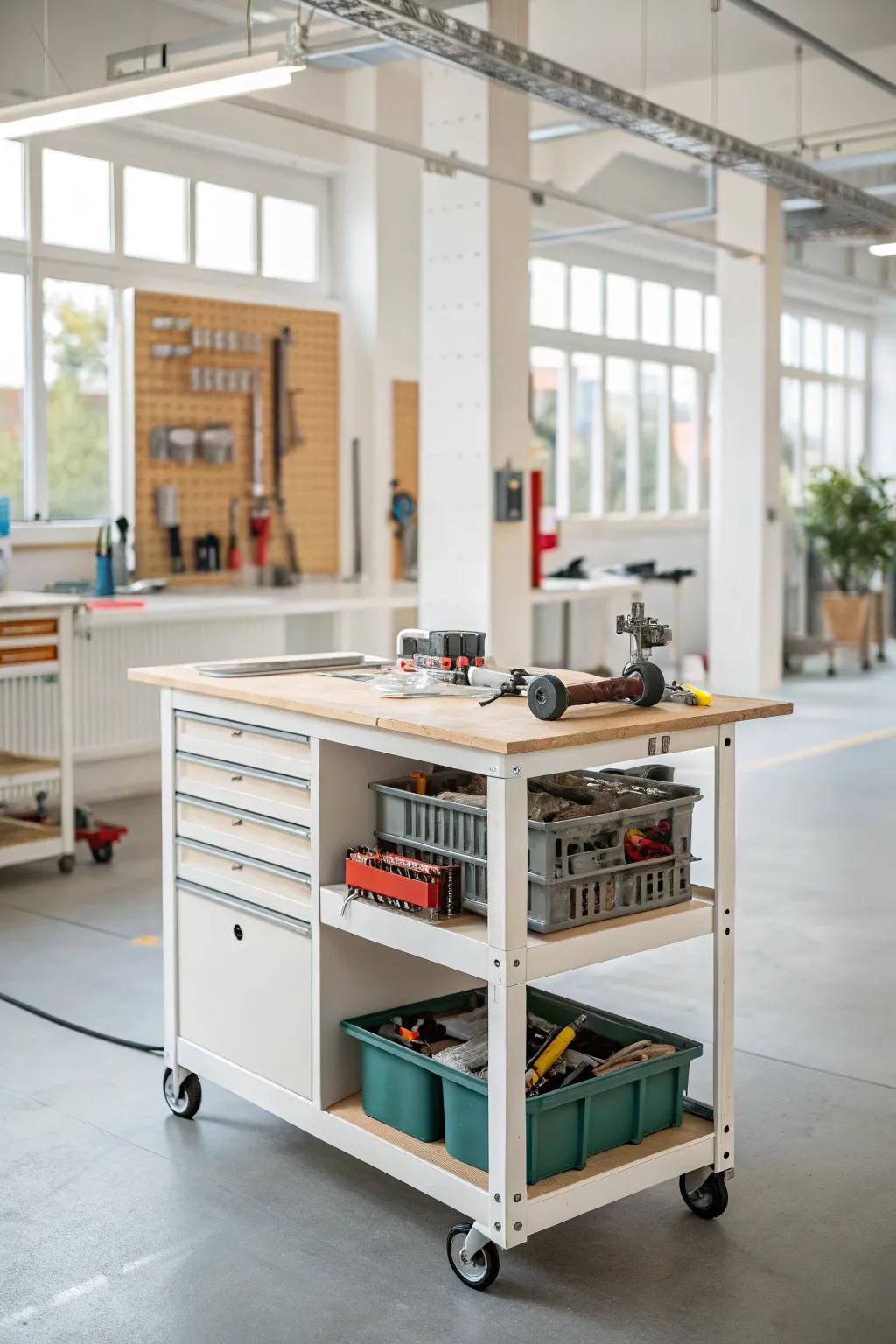 Customize your workspace with an adjustable height workbench.